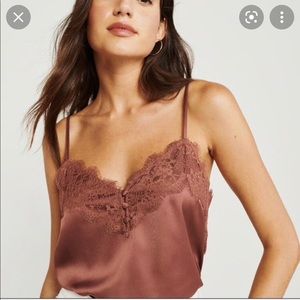 Abercrombie Lace Trim Cami in Rust